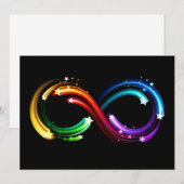 Invitation Symbole de l'infini des comètes arc-en-ciel (Devant / Derrière)
