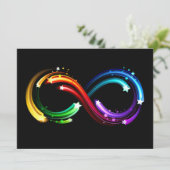 Invitation Symbole de l'infini des comètes arc-en-ciel (Debout devant)