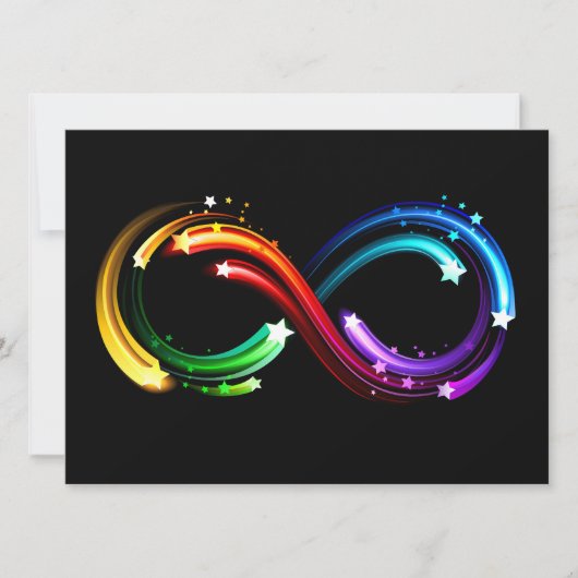 Invitation Symbole de l'infini des comètes arc-en-ciel (Devant)