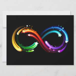 Invitation Symbole de l'infini des comètes arc-en-ciel
