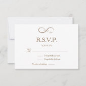 Invitation Symbole de l'infini Monogramme Mariage Blanc Gris  (Devant)