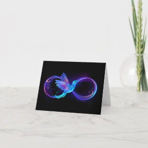 Invitation Symbole de l'infini néon avec colibri lumineux