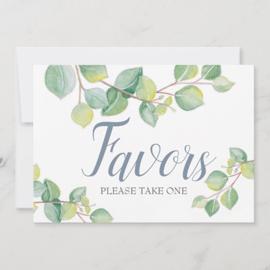 Invitation Symbole de mariage vert Eucalyptus Favor (Devant)