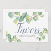 Invitation Symbole de mariage vert Eucalyptus Favor (Devant / Derrière)