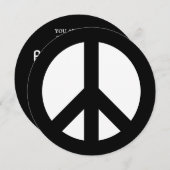 Invitation Symbole de paix noir et blanc (Devant / Derrière)