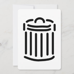 Invitation Symbole de poubelle noire