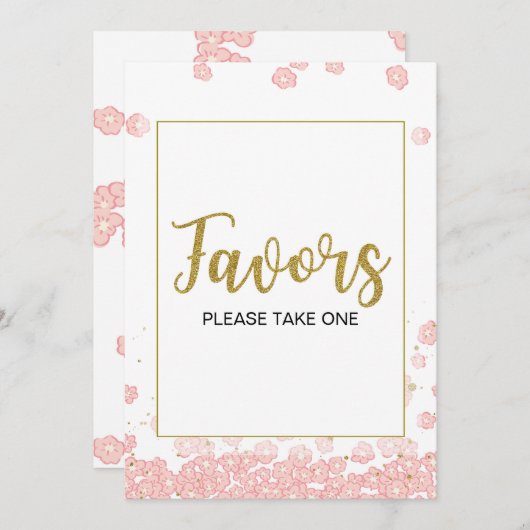 Invitation Symbole de préférence| Fête de l'mariée rose et or (Devant / Derrière)