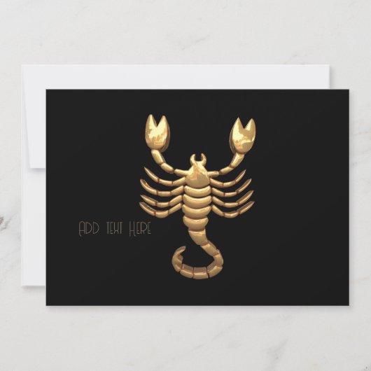 Invitation Symbole de scorpion or Tone Zodiac (Devant)