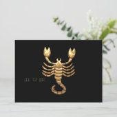Invitation Symbole de scorpion or Tone Zodiac (Debout devant)