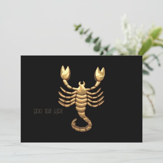 Invitation Symbole de scorpion or Tone Zodiac (Debout devant)
