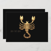 Invitation Symbole de scorpion or Tone Zodiac (Devant / Derrière)