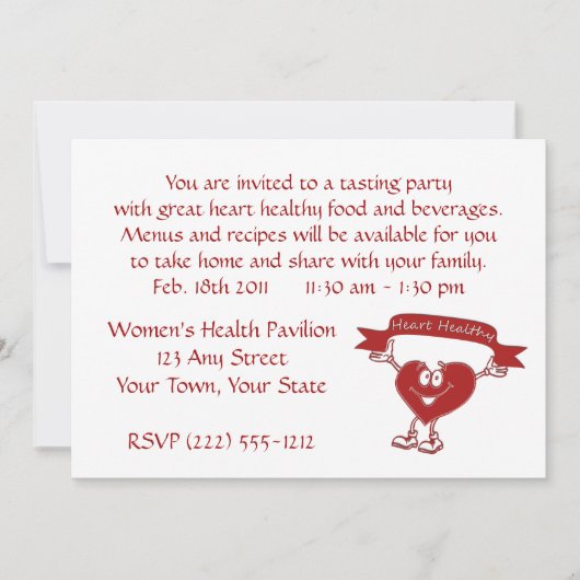 Invitation Symbole de sensibilisation à la cardiologie de l'h (Devant)