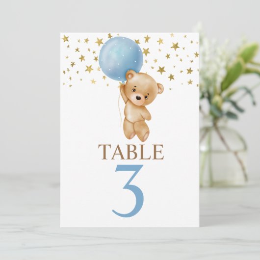 Invitation Symbole de table Cute Bear Boy (Debout devant)