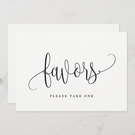 Invitation Symbole des Faveurs - Belle calligraphie (Devant / Derrière)