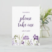 Invitation Symbole des faveurs de mariage Lavande violette ca (Debout devant)