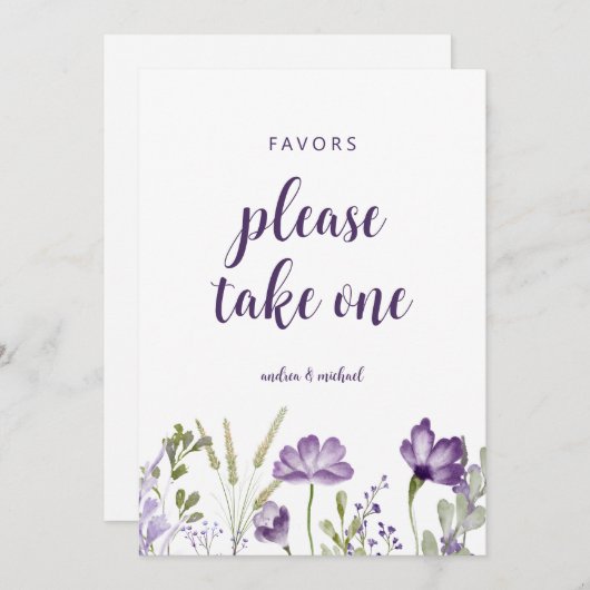 Invitation Symbole des faveurs de mariage Lavande violette ca (Devant / Derrière)