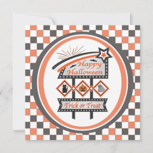 Invitation Symbole d'Halloween Vintage rétro - Tricoter ou tr
