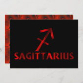 Invitation SYMBOLE D'Horoscope DE Sagittarius (Devant / Derrière)