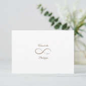 Invitation Symbole d'infini Blanc Gris Or Mariage RSVP (Debout devant)
