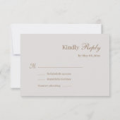 Invitation Symbole d'infini Blanc Gris Or Mariage RSVP (Dos)