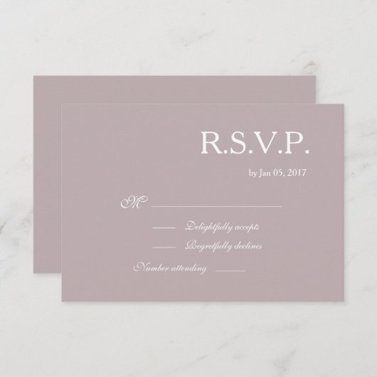 Invitation Symbole d'infini gris rose pâle blanc mariage RSVP (Devant / Derrière)