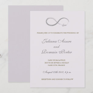 Invitation Symbole d'infini Lavande Lilac Mariage minimaliste