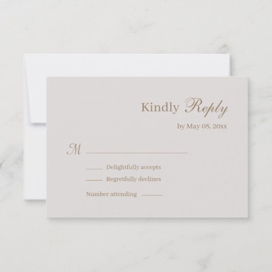 Invitation Symbole d'infini mariage gris blanc or RSVP (Dos)