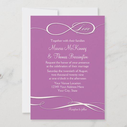 Invitation Symbole d'infini Signe Infinite Love Mariages Scro (Dos)
