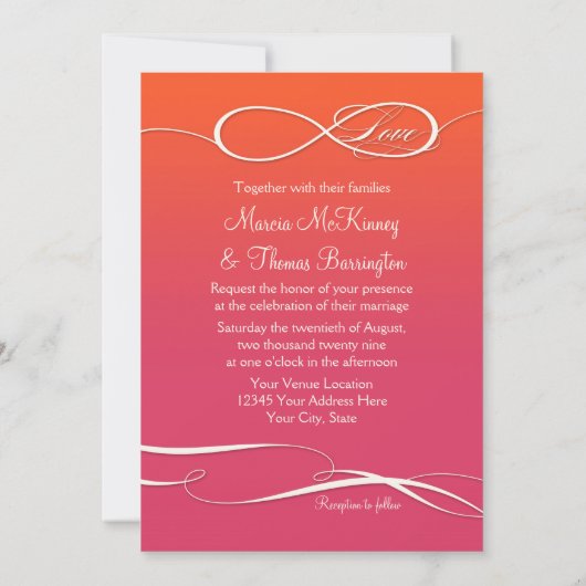 Invitation Symbole d'infini signe Infinite Mariage d'amour Om (Dos)