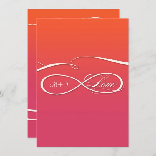Invitation Symbole d'infini signe Infinite Mariage d'amour Om (Devant / Derrière)
