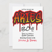Invitation SYMBOLE D'INFLUENCE Zodiaque D'ARIE Baby shower ro (Devant)