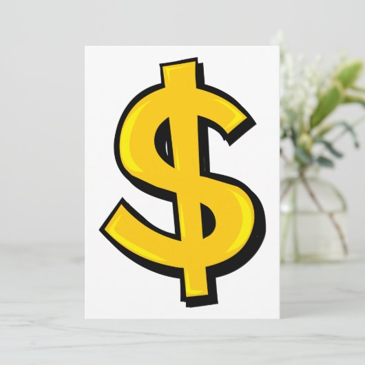 Invitation SYMBOLE Dollar Jaune (Debout devant)