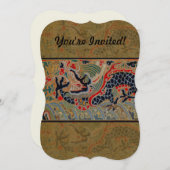 Invitation Symbole dragon chinois Antique asiatique (Devant / Derrière)