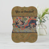 Invitation Symbole dragon chinois Antique asiatique (Debout devant)