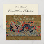 Invitation Symbole dragon chinois Antique asiatique (Devant / Derrière)