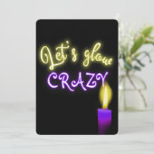 Invitation Symbole du 16ème anniversaire de néon avec bougie (Debout devant)