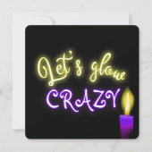 Invitation Symbole du 50e anniversaire du néon avec bougie (Devant)