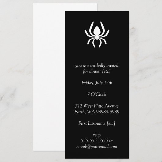 Invitation Symbole du cercle d'araignée (Devant / Derrière)