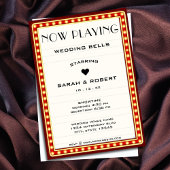 Invitation Symbole du cinéma rétro Mariage rouge