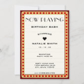 Invitation Symbole du cinéma rétro Marquee Symbole rouge Anni (Devant)