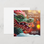 Invitation symbole du dragon chinois 2024 (Devant / Derrière)