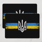 Invitation SYMBOLE DU Drapeau Ukraine (Devant / Derrière)