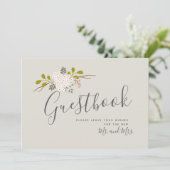 Invitation Symbole du livre d'or du Mariage botanique Hydrang (Debout devant)