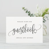 Invitation Symbole du livre d'or - Lovely Calligraphy (Debout devant)