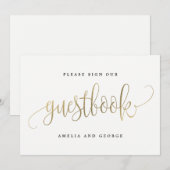 Invitation Symbole du livre d'or - Lovely Calligraphy (Devant / Derrière)