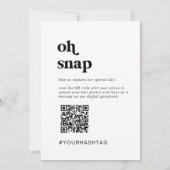 Invitation Symbole du Mariage de code QR Black Oh Snap Modern (Dos)