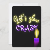 Invitation Symbole du néon du 30e anniversaire avec bougie (Devant)