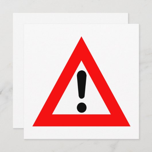 Invitation Symbole du triangle d'attention (Devant / Derrière)