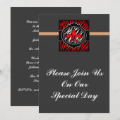 Invitation symbole du zèbre rouge (Devant / Derrière)