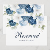 Invitation Symbole Dusty Blue Green Groom Famille Réservé (Devant / Derrière)